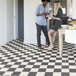 Gerflor Primetex Boligvinyl Damier black white i 200 cm